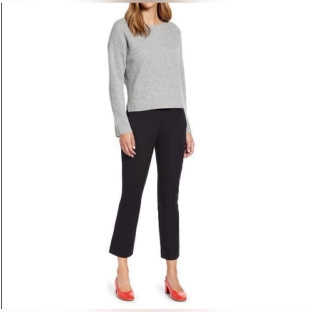 EVERLANE Women The Kick Crop Stretch Cotton Black Pants Side Zipper Size 28